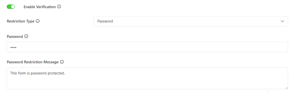 Configure password verification for form access