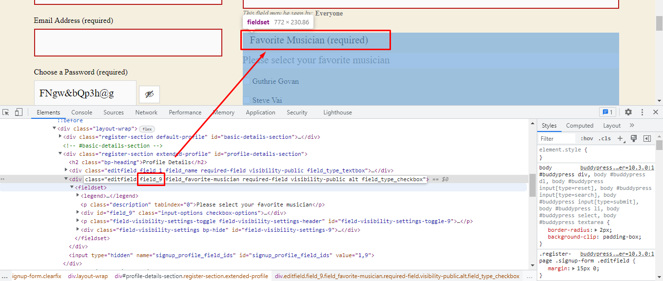 Field ID for the external plugin’s field