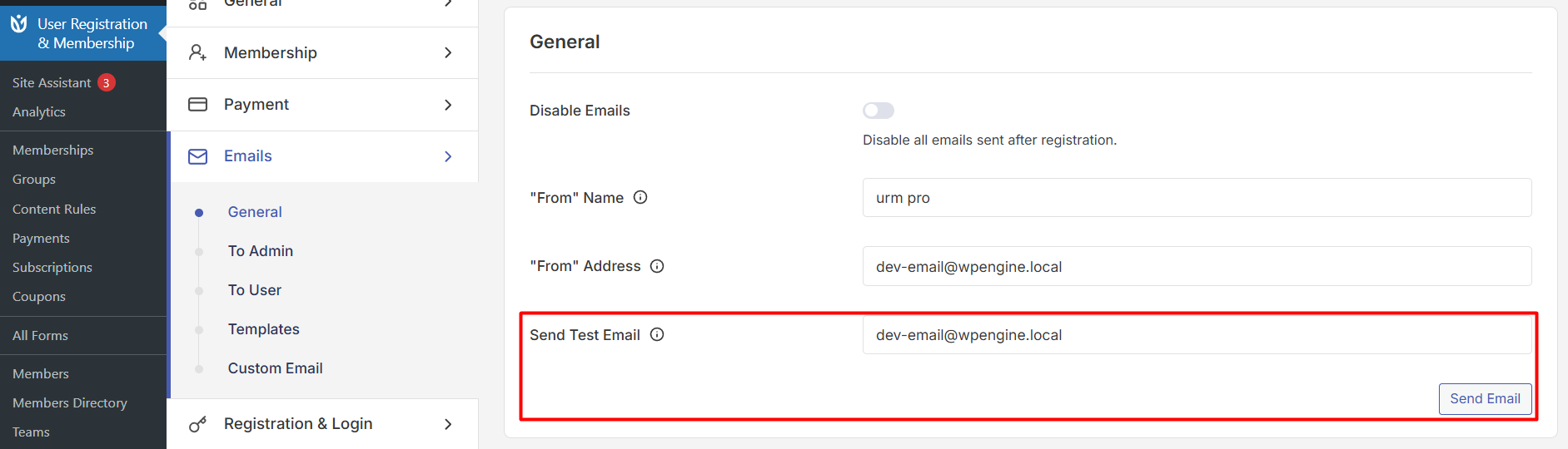 test email
