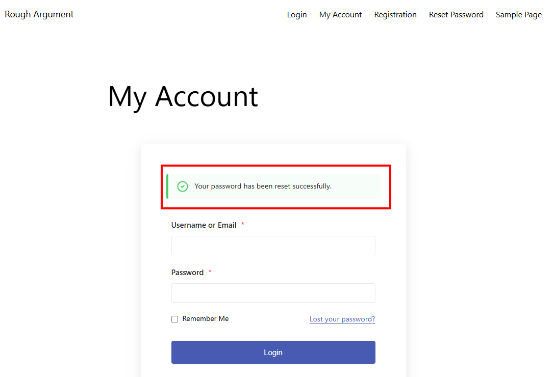 Password Reset Confirmation