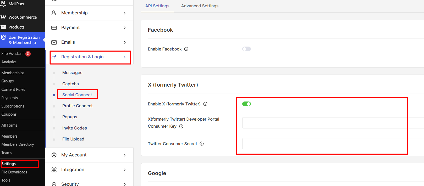 Enable X (formerly Twitter) and Add Keys