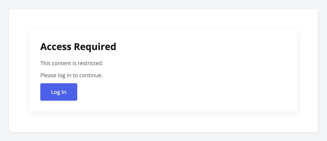 Restriction message shown when a visitor opens an address under /downloads/