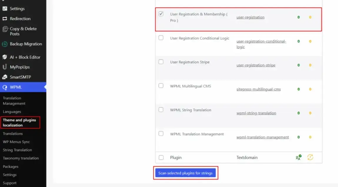 Register the plugin's translatable strings automatically