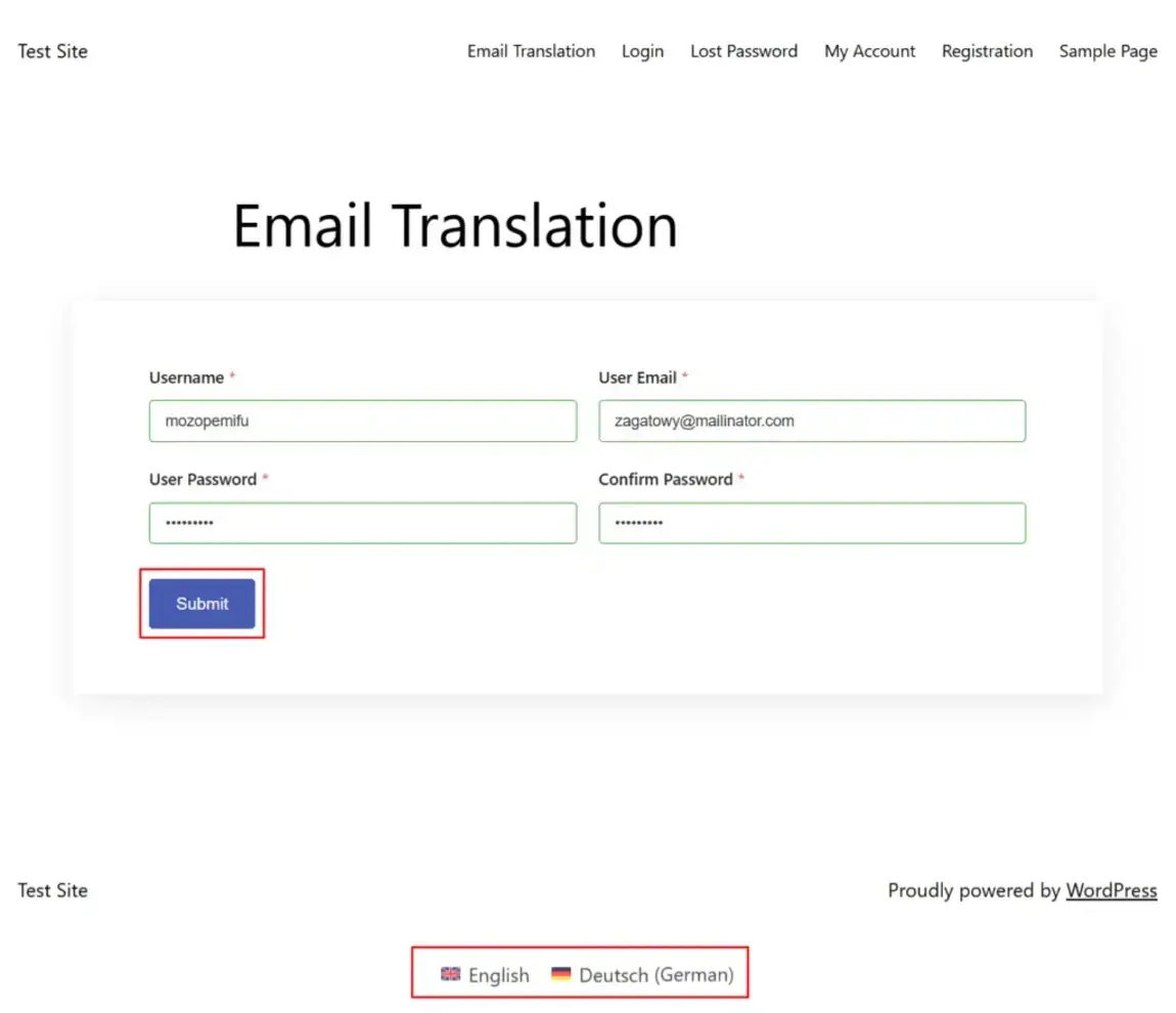 Translate the email content