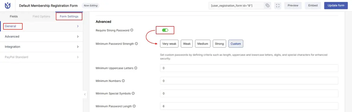 Strong Password Rules